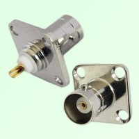 BNC Female 4 Hole Panel Mount Solder Cup Connector BNC Female 4 Hole Panel Mount Solder Cup Connector
