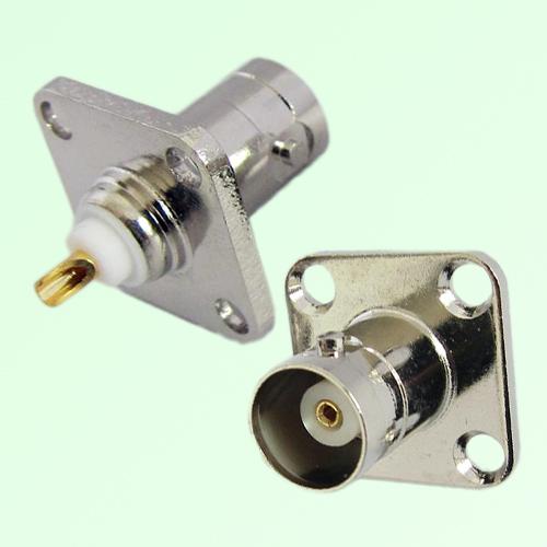 BNC Female 4 Hole Panel Mount Solder Cup Connector BNC Female 4 Hole Panel Mount Solder Cup Connector
