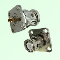 BNC Male 4 Hole Panel Mount Solder Cup Connector