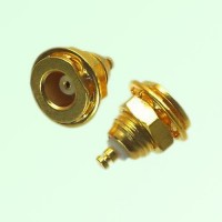 MCX Bulkhead Female Front Mount Solder Post Connector MCX Bulkhead Female Front Mount Solder Post Connector