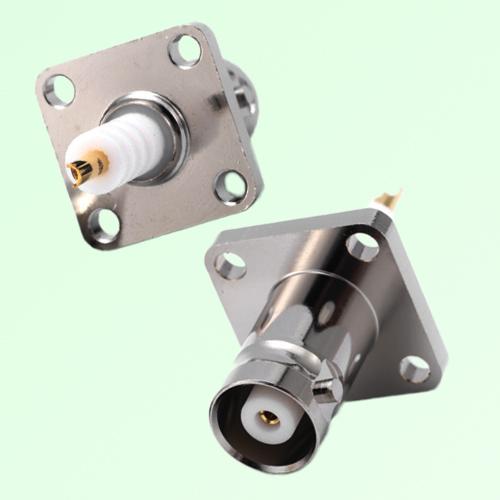 MHV 3kV Female 4 Hole Panel Mount Solder Cup Connector MHV 3kV Female 4 Hole Panel Mount Solder Cup Connector