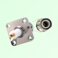 SHV 5kV Female 4 Hole Panel Mount Solder Cup Connector