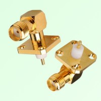 SMA Female 4 Hole Panel R/A Extended Dielectric Solder Post Connector SMA Female 4 Hole Panel R/A Extended Dielectric Solder Post Connector