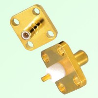 SMB Male 4 Hole Panel Mount Solder Post Connector