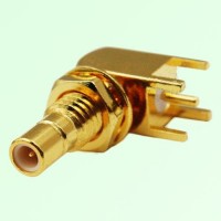SMB Bulkhead Male Right Angle PCB Mount Connector SMB Bulkhead Male Right Angle PCB Mount Connector