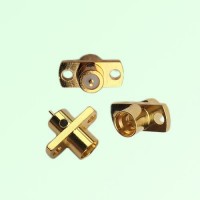 SMP Male 2 Hole Panel Mount Solder Post Connector
