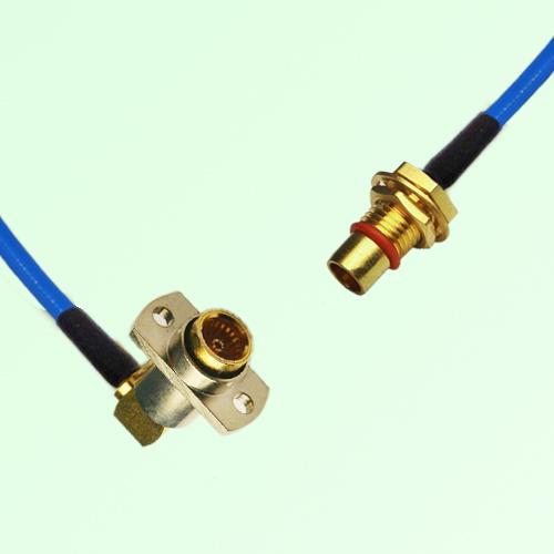 Semi-Flexible Jumper BMA Female Right Angle 2 Hole to BMA Bulkhead Male