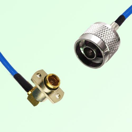 Semi-Flexible Jumper BMA Female Right Angle 2 Hole Flange Mount to N Male Semi-Flexible Jumper BMA Female Right Angle 2 Hole Flange Mount to N Male