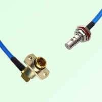 Semi-Flexible BMA Female Right Angle 2 Hole to QMA Bulkhead Female with O-Ring Semi-Flexible BMA Female Right Angle 2 Hole to QMA Bulkhead Female with O-Ring