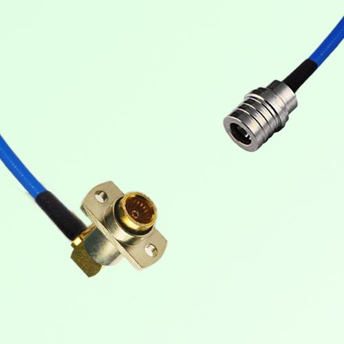 Semi-Flexible Jumper BMA Female Right Angle 2 Hole Flange Mount to QMA Male Semi-Flexible Jumper BMA Female Right Angle 2 Hole Flange Mount to QMA Male