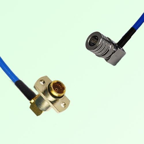 Semi-Flexible Jumper BMA Female Right Angle 2 Hole to QMA Male Right Angle Semi-Flexible Jumper BMA Female Right Angle 2 Hole to QMA Male Right Angle