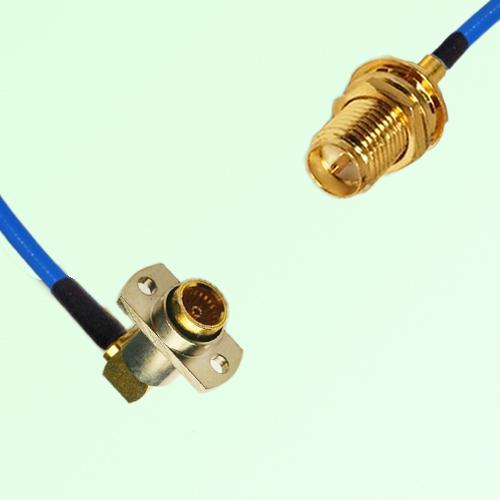 Semi-Flexible Jumper BMA Female Right Angle 2 Hole to RP SMA Bulkhead Female Semi-Flexible Jumper BMA Female Right Angle 2 Hole to RP SMA Bulkhead Female