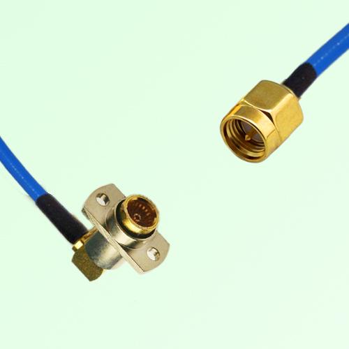 Semi-Flexible Jumper BMA Female Right Angle 2 Hole Flange Mount to SMA Male Semi-Flexible Jumper BMA Female Right Angle 2 Hole Flange Mount to SMA Male