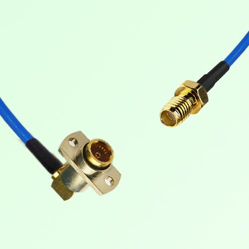 Semi-Flexible Jumper BMA Female Right Angle 2 Hole Flange Mount to SSMA Female