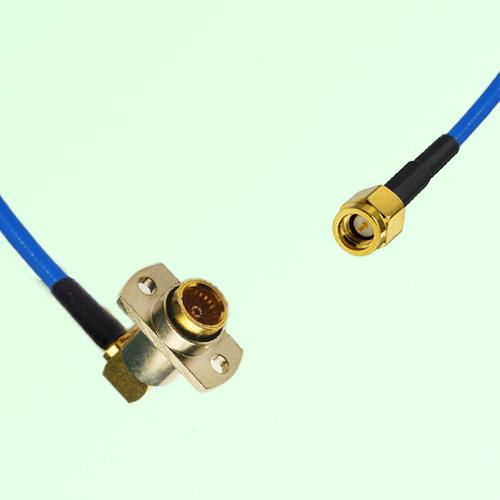 Semi-Flexible Jumper BMA Female Right Angle 2 Hole Flange Mount to SSMA Male Semi-Flexible Jumper BMA Female Right Angle 2 Hole Flange Mount to SSMA Male