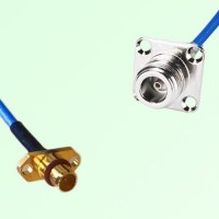 Semi-Flexible Jumper BMA Male 2 Hole to N Female 4 Hole 25x25mm Semi-Flexible Jumper BMA Male 2 Hole to N Female 4 Hole 25x25mm