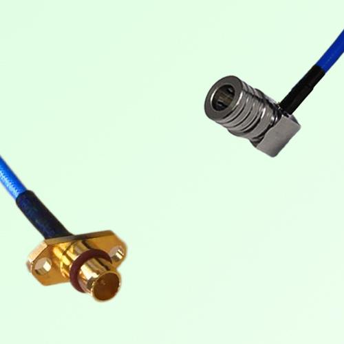 Semi-Flexible Jumper BMA Male 2 Hole Flange Mount to QMA Male Right Angle Semi-Flexible Jumper BMA Male 2 Hole Flange Mount to QMA Male Right Angle