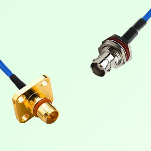 Semi-Flexible Jumper BMA Male 4 Hole to BNC Bulkhead Female with O-Ring Semi-Flexible Jumper BMA Male 4 Hole to BNC Bulkhead Female with O-Ring