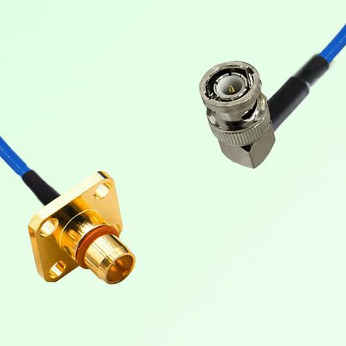 Semi-Flexible Jumper BMA Male 4 Hole Flange Mount to BNC Male Right Angle Semi-Flexible Jumper BMA Male 4 Hole Flange Mount to BNC Male Right Angle