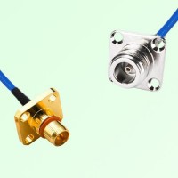 Semi-Flexible Jumper BMA Male 4 Hole to N Female 4 Hole 25x25mm Semi-Flexible Jumper BMA Male 4 Hole to N Female 4 Hole 25x25mm