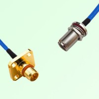 Semi-Flexible Jumper BMA Male 4 Hole to N Bulkhead Female with O-Ring Semi-Flexible Jumper BMA Male 4 Hole to N Bulkhead Female with O-Ring