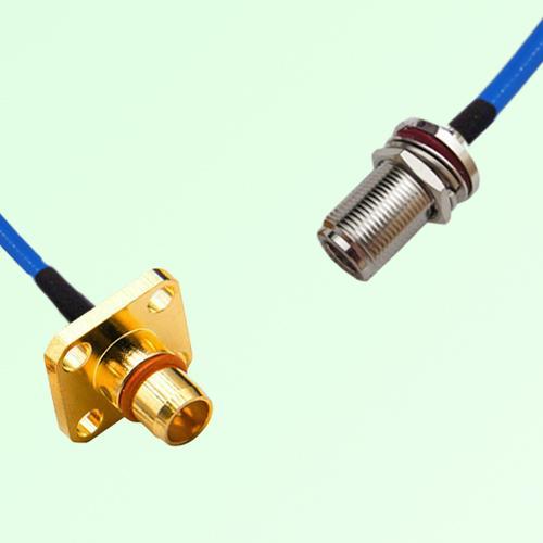 Semi-Flexible Jumper BMA Male 4 Hole to N Bulkhead Female with O-Ring Semi-Flexible Jumper BMA Male 4 Hole to N Bulkhead Female with O-Ring