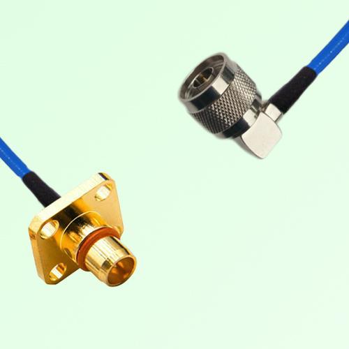 Semi-Flexible Jumper BMA Male 4 Hole Flange Mount to N Male Right Angle