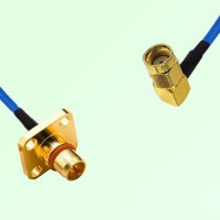 Semi-Flexible Jumper BMA Male 4 Hole Flange Mount to RP SMA Male Right Angle Semi-Flexible Jumper BMA Male 4 Hole Flange Mount to RP SMA Male Right Angle