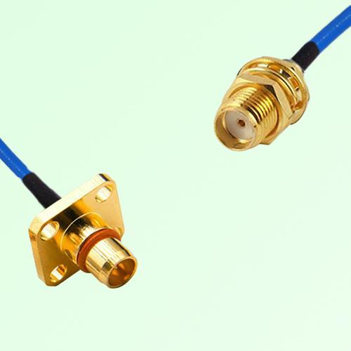 Semi-Flexible Jumper BMA Male 4 Hole Flange Mount to SMA Bulkhead Female Semi-Flexible Jumper BMA Male 4 Hole Flange Mount to SMA Bulkhead Female