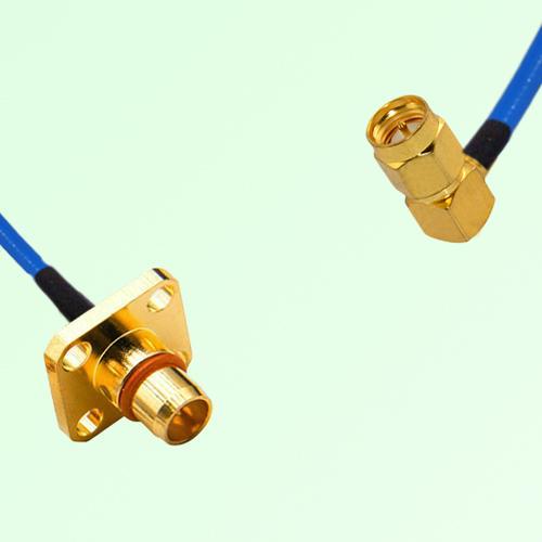Semi-Flexible Jumper BMA Male 4 Hole Flange Mount to SMA Male Right Angle Semi-Flexible Jumper BMA Male 4 Hole Flange Mount to SMA Male Right Angle