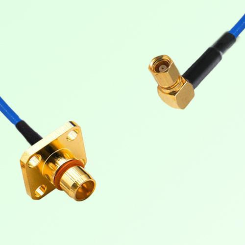 Semi-Flexible Jumper BMA Male 4 Hole Flange Mount to SMC Female Right Angle Semi-Flexible Jumper BMA Male 4 Hole Flange Mount to SMC Female Right Angle
