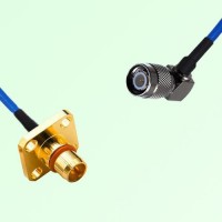 Semi-Flexible Jumper BMA Male 4 Hole Flange Mount to TNC Male Right Angle Semi-Flexible Jumper BMA Male 4 Hole Flange Mount to TNC Male Right Angle