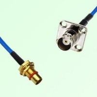 Semi-Flexible Jumper BMA Bulkhead Male to BNC Female 4 Hole 17.5x17.5mm Semi-Flexible Jumper BMA Bulkhead Male to BNC Female 4 Hole 17.5x17.5mm