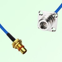 Semi-Flexible Jumper BMA Bulkhead Male to N Female 4 Hole Flange Mount 25x25mm Semi-Flexible Jumper BMA Bulkhead Male to N Female 4 Hole Flange Mount 25x25mm