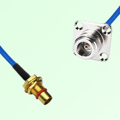 Semi-Flexible Jumper BMA Bulkhead Male to N Female 4 Hole Flange Mount 25x25mm Semi-Flexible Jumper BMA Bulkhead Male to N Female 4 Hole Flange Mount 25x25mm
