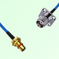 Semi-Flexible Jumper BMA Bulkhead Male to TNC Female 4 Hole 17.5x17.5mm Semi-Flexible Jumper BMA Bulkhead Male to TNC Female 4 Hole 17.5x17.5mm