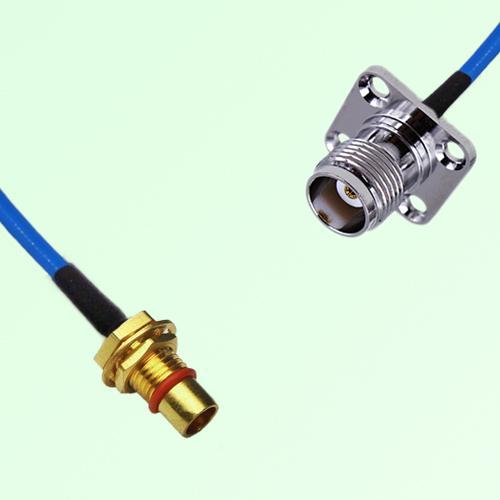 Semi-Flexible Jumper BMA Bulkhead Male to TNC Female 4 Hole 17.5x17.5mm Semi-Flexible Jumper BMA Bulkhead Male to TNC Female 4 Hole 17.5x17.5mm