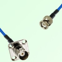 Semi-Flexible Jumper BNC Female 4 Hole Flange Mount 17.5x17.5mm to BNC Male