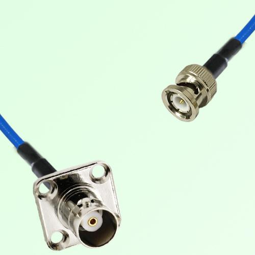 Semi-Flexible Jumper BNC Female 4 Hole Flange Mount 17.5x17.5mm to BNC Male Semi-Flexible Jumper BNC Female 4 Hole Flange Mount 17.5x17.5mm to BNC Male
