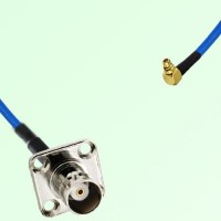 Semi-Flexible Jumper BNC 4 Hole Panel Mount Female to MMCX Male Right Angle