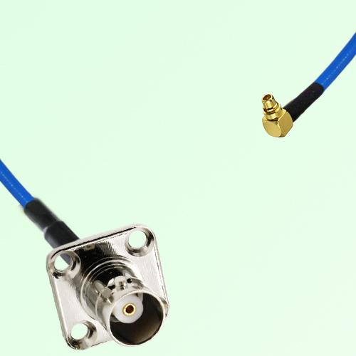 Semi-Flexible Jumper MMCX Male Right Angle to BNC Female 4 Hole 17.5x17.5mm Semi-Flexible Jumper MMCX Male Right Angle to BNC Female 4 Hole 17.5x17.5mm