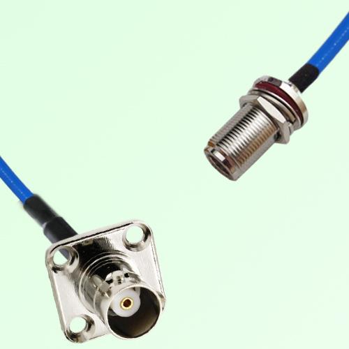 Semi-Flexible Jumper N Bulkhead Female with O-Ring to BNC Female 4 Hole 17.5mm Semi-Flexible Jumper N Bulkhead Female with O-Ring to BNC Female 4 Hole 17.5mm