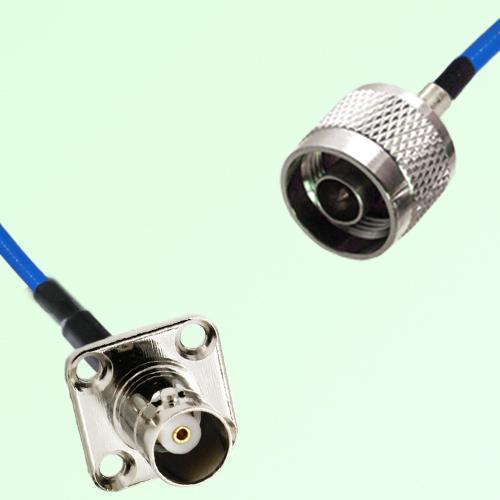 Semi-Flexible Jumper N Male to BNC Female 4 Hole Flange Mount 17.5x17.5mm Semi-Flexible Jumper N Male to BNC Female 4 Hole Flange Mount 17.5x17.5mm