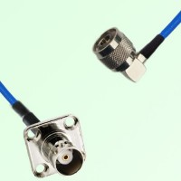 Semi-Flexible Jumper N Male Right Angle to BNC Female 4 Hole 17.5x17.5mm Semi-Flexible Jumper N Male Right Angle to BNC Female 4 Hole 17.5x17.5mm