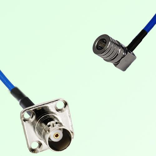 Semi-Flexible Jumper QMA Male Right Angle to BNC Female 4 Hole 17.5x17.5mm Semi-Flexible Jumper QMA Male Right Angle to BNC Female 4 Hole 17.5x17.5mm