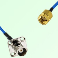 Semi-Flexible Jumper RP SMA Male to BNC Female 4 Hole Flange Mount 17.5x17.5mm Semi-Flexible Jumper RP SMA Male to BNC Female 4 Hole Flange Mount 17.5x17.5mm