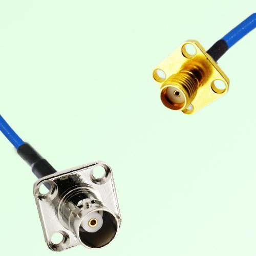 Semi-Flexible Jumper SMA Female 4 Hole 12.7x12.7mm to BNC Female 4 Hole 17.5mm