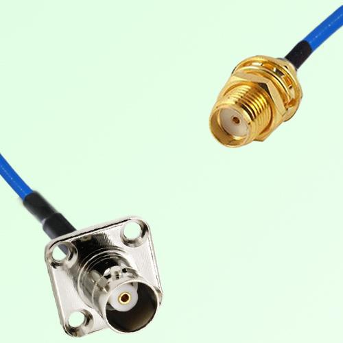 Semi-Flexible Jumper SMA Bulkhead Female to BNC Female 4 Hole 17.5x17.5mm Semi-Flexible Jumper SMA Bulkhead Female to BNC Female 4 Hole 17.5x17.5mm