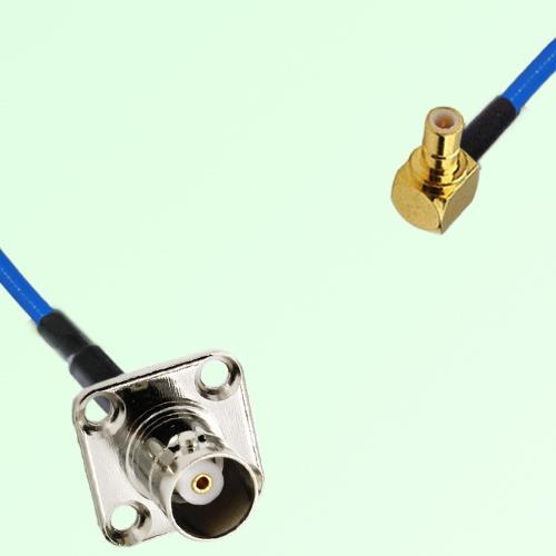 Semi-Flexible Jumper SMB Male Right Angle to BNC Female 4 Hole 17.5x17.5mm Semi-Flexible Jumper SMB Male Right Angle to BNC Female 4 Hole 17.5x17.5mm