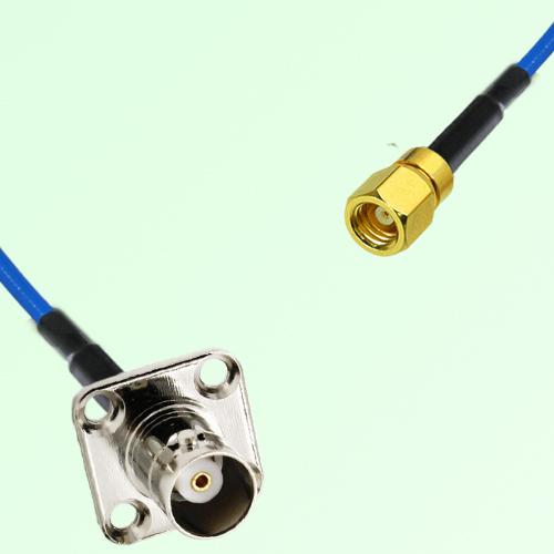 Semi-Flexible Jumper SMC Female to BNC Female 4 Hole Flange Mount 17.5x17.5mm Semi-Flexible Jumper SMC Female to BNC Female 4 Hole Flange Mount 17.5x17.5mm